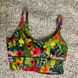 Yoga Democracy Sports Bra Tropical Print Size Large